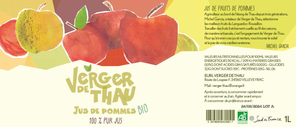 étiquette packaging jus pommes Emma Brunel